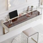 1200mm Floating Leather Makeup Vanity with Tempered Glass02