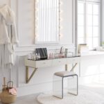 1200mm Floating Leather Makeup Vanity with Tempered Glass03