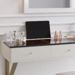 1200mm Floating Leather Makeup Vanity with Tempered Glass05