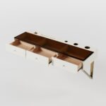 1200mm Floating Leather Makeup Vanity with Tempered Glass09