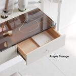 1200mm Floating Leather Makeup Vanity with Tempered Glass12