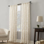 Anuel Trellis Jacquard Sheer Rod Pocket Curtain Panel1