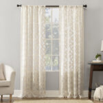 Anuel Trellis Jacquard Sheer Rod Pocket Curtain Panel2
