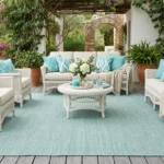 Aqua Flatweave Outdoor Rug & Carpets
