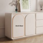 Arem off-white modern makeup table, retractable dressing table, beauty salon with drawers08
