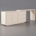 Arem off-white modern makeup table, retractable dressing table, beauty salon with drawers10