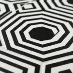 Black and White Tile Look Vinyl Flooring