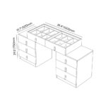 Chanor Modern Retractable Champagne Dressing Table with Jewelry Storage04