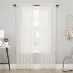 Christy Floral Lace Rod Pocket Curtain Panel2
