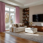 Dusty Rose Linen Soundproof Curtains with Multitape Heading2