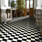 Black and White Tile Look Vinyl Flooring Dubai