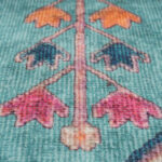 Flatwoven Washable Teal Pink Distressed Circle Rug4