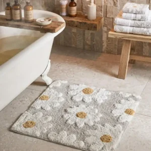 Floral Chenille Bathroom Mat Dubai