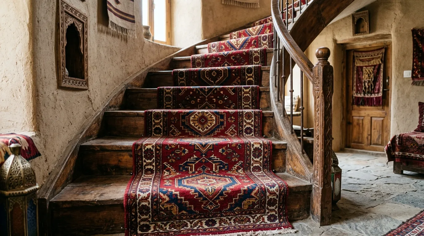 Handmade Afghan Stair Carpet