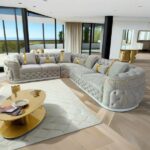 High End Velvet Fabric Sectional Sofa2