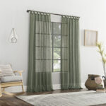 Holtz Linen Burlap Weave Linen Blend Sheer Tab Top Curtain Panel1