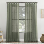Holtz Linen Burlap Weave Linen Blend Sheer Tab Top Curtain Panel2