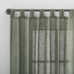Holtz Linen Burlap Weave Linen Blend Sheer Tab Top Curtain Panel5
