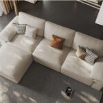 L Shaped Faux Leather Sofa1