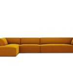 LENNY 5 seater sofa with chaise longue 366X180cm in velvet or corduroy3