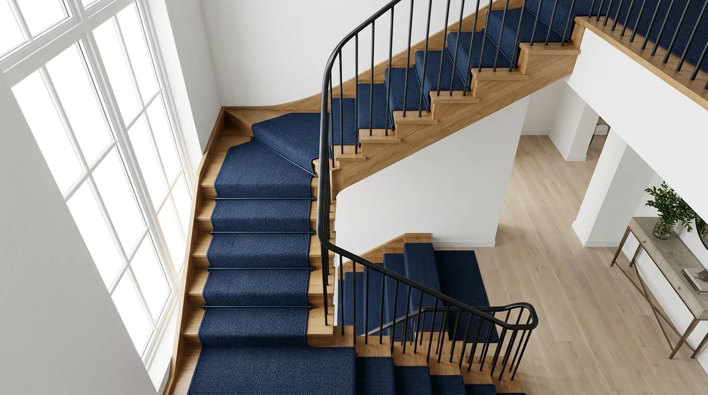 Luxury Blue Stair Runner Carpet