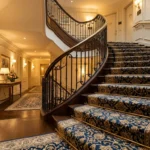 Luxury Hotel Corridor Stairs Carpet