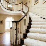 Luxury White Fur Stair Runner Carpet