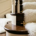 Luxury White Fur Stair Runner Carpet