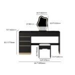 Modern black vanity set with lighted mirror, charging station and jewelry storage07