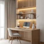 Modernes Homeoffice – Helle Naturtöne und minimalistisches Design