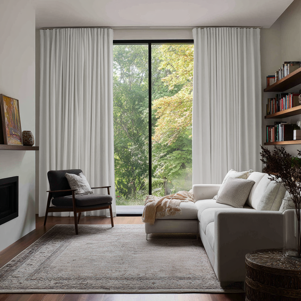 Off-White Heavyweight Linen Soundproof Curtains01