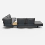 Propane Gas Fire Pit Table With Glass & Modern L Shape Outdoor Sectional Sofa Set6