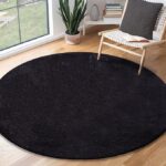 Modern Fluffy Short Pile Round Rug