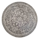 Round Circle Faded Distressed Grey Oriental Rug1