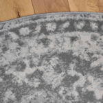 Round Circle Faded Distressed Grey Oriental Rug4