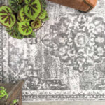 Round Circle Faded Distressed Grey Oriental Rug5