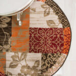 Round Circle Patchwork Terracotta Rug3