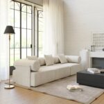 Serene 2800 Modern 3-Piece Modular White Chenille Velvet 3-Seater Sofa5