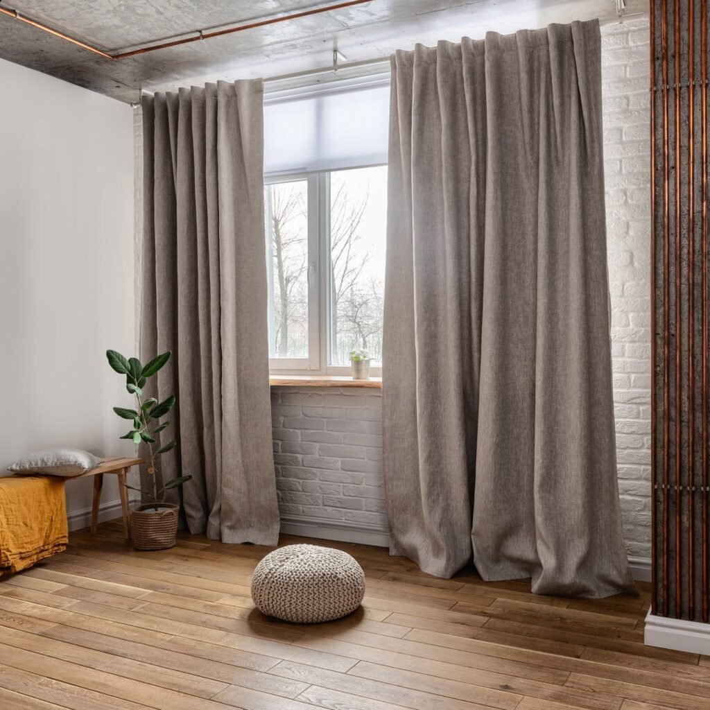 Soundproof Linen Curtains With Custom Heading2