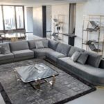 Stylish Velvet Fabric L-Shape Sectional Sofa1