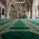 Tasbeeh Texture Green Masjid Carpet