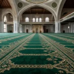 Tasbeeh Texture Green Masjid Carpet