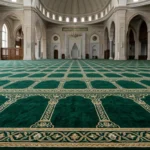 Tasbeeh Texture Green Masjid Carpet