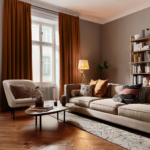 Terracotta Heavyweight Linen Soundproof Curtains with Multitape Heading1