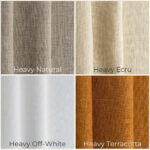 Terracotta Heavyweight Linen Soundproof Curtains with Multitape Heading7