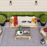 Vintage Pink Grey Outdoor Carpet