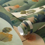 Funny hills with tree Wallpaper