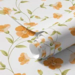 Orange flowers Printed Wallpaper
