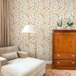 Orange flowers Printed Wallpaper
