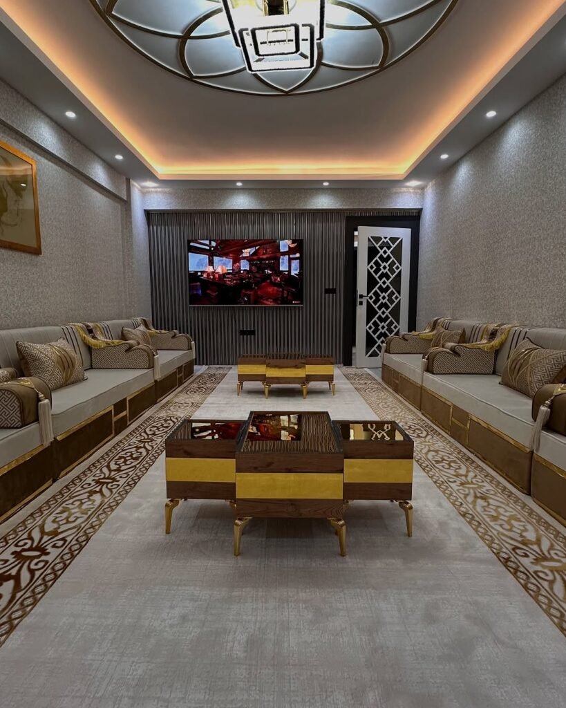 Wooden Bench Majlis, Arabic Majlis Sofa01